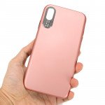 Wholesale iPhone Xs Max Strong Armor Case with Hidden Metal Plate (Rose Gold)
